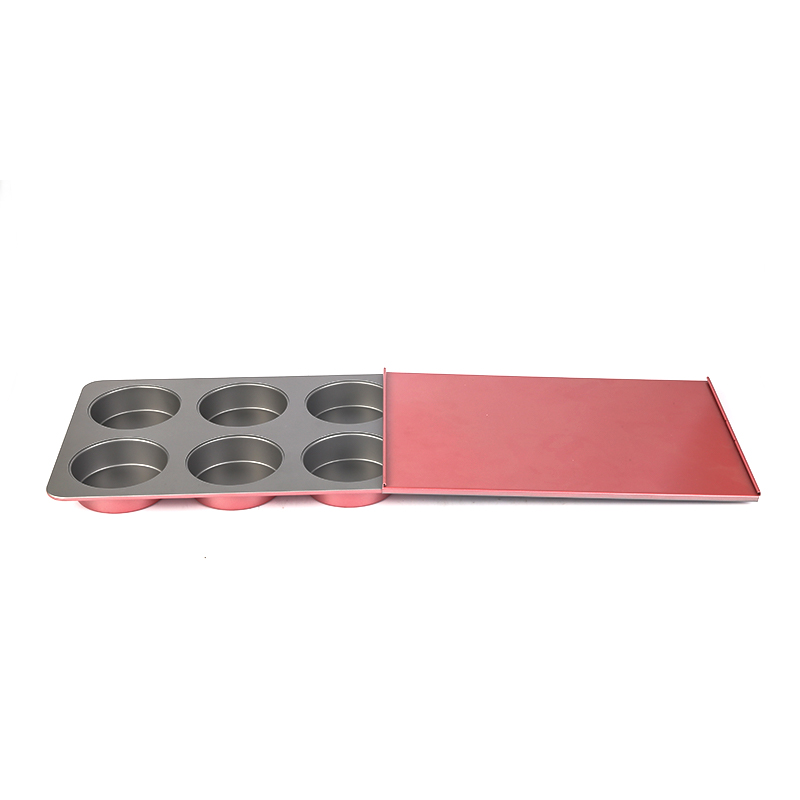 Bandejas Para Moldes Para Hornear Magdalenas Muffins En Horno Con Tapa De 6 Tazas