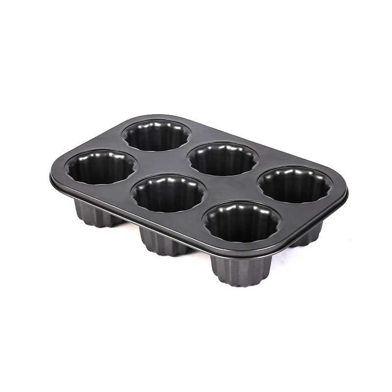 Molde para magdalenas para hornear muffins y caneles antiadherente de 6 cavidades para hornear en horno