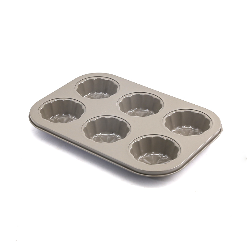 Bandeja para hornear muffins antiadherente, molde para pasteles de 6 tazas